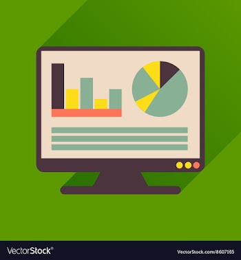 Flat icon with long shadow business presentation vector image