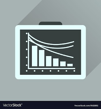 Flat icon with long shadow business presentation vector image