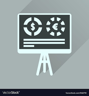 Flat icon with long shadow business presentation vector image