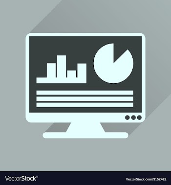 Flat icon with long shadow business presentation vector image