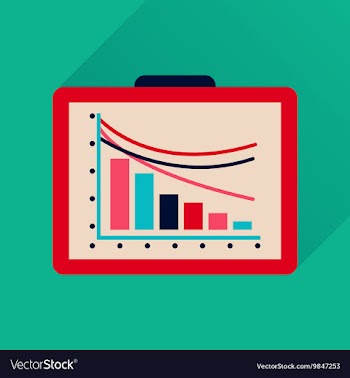Flat icon with long shadow business presentation vector image