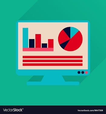 Flat icon with long shadow business presentation vector image