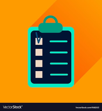 Flat icon with long shadow Business questionnaire vector image