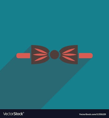 Flat icon with long shadow butterfly tie vector image