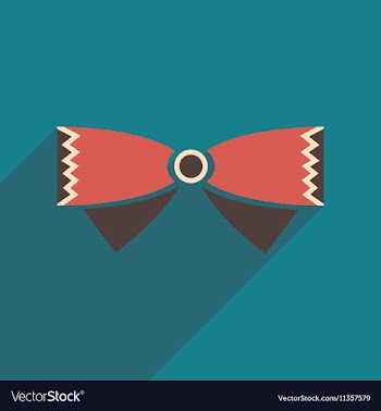Flat icon with long shadow butterfly tie vector image