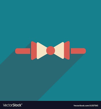 Flat icon with long shadow butterfly tie vector image