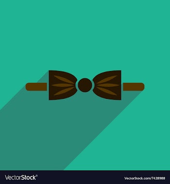 Flat icon with long shadow butterfly tie vector image