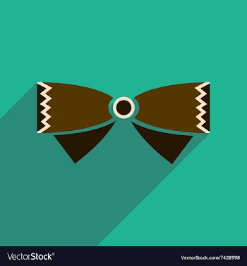 Flat icon with long shadow butterfly tie vector image