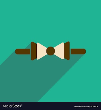 Flat icon with long shadow butterfly tie vector image