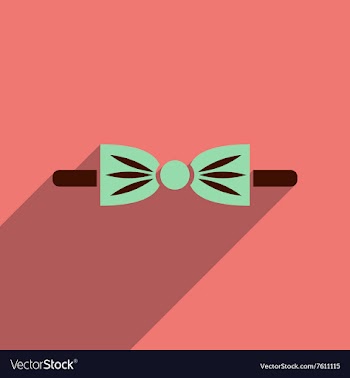 Flat icon with long shadow butterfly tie vector image