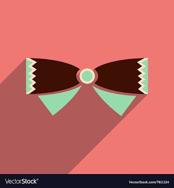 Flat icon with long shadow butterfly tie vector image