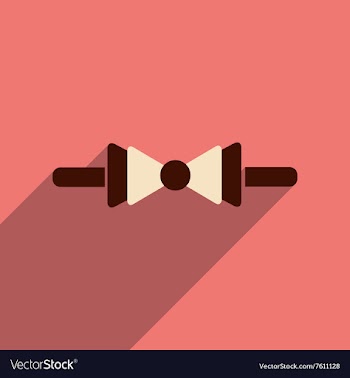 Flat icon with long shadow butterfly tie vector image