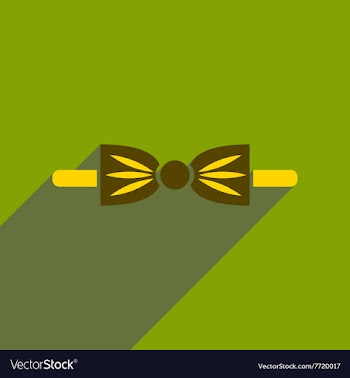 Flat icon with long shadow butterfly tie vector image