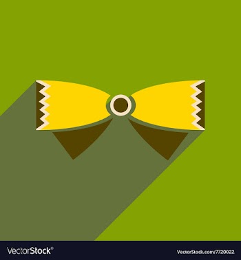 Flat icon with long shadow butterfly tie vector image