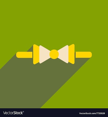 Flat icon with long shadow butterfly tie vector image