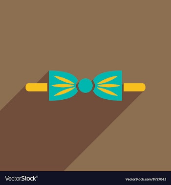 Flat icon with long shadow butterfly tie vector image