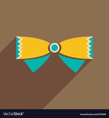 Flat icon with long shadow butterfly tie vector image