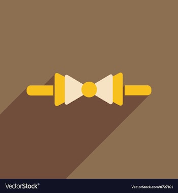 Flat icon with long shadow butterfly tie vector image