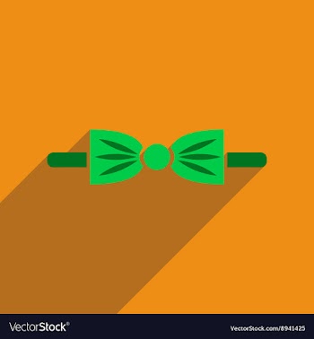 Flat icon with long shadow butterfly tie vector image
