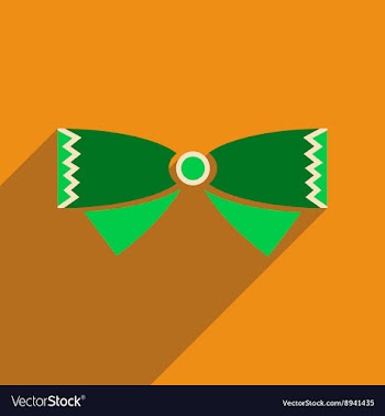Flat icon with long shadow butterfly tie vector image