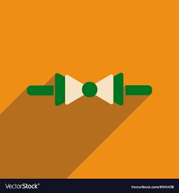 Flat icon with long shadow butterfly tie vector image