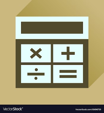 Flat icon with long shadow calculator business vector image
