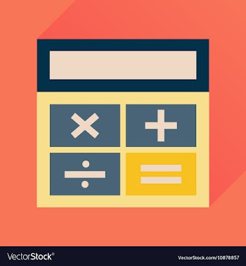 Flat icon with long shadow calculator business vector image