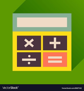 Flat icon with long shadow calculator business vector image