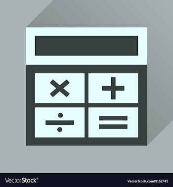 Flat icon with long shadow calculator business vector image