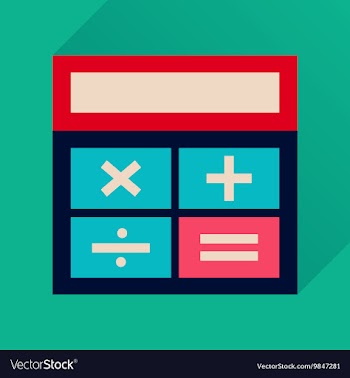 Flat icon with long shadow calculator business vector image