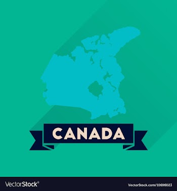 Flat icon with long shadow Canada map vector image