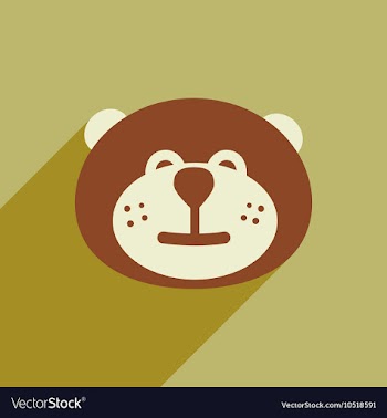 Flat icon with long shadow Canadian beaver vector image
