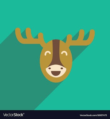 Flat icon with long shadow Canadian moose vector image