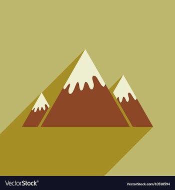 Flat icon with long shadow Canadian mountain vector image