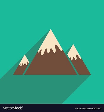 Flat icon with long shadow Canadian mountain vector image