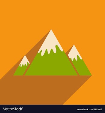 Flat icon with long shadow Canadian mountain vector image