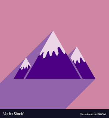 Flat icon with long shadow Canadian mountain vector image
