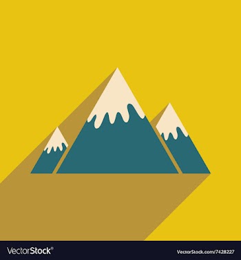 Flat icon with long shadow Canadian mountain vector image