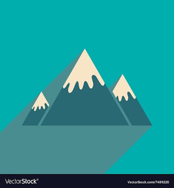 Flat icon with long shadow Canadian mountain vector image