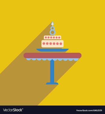 Flat icon with long shadow candle cake vector image