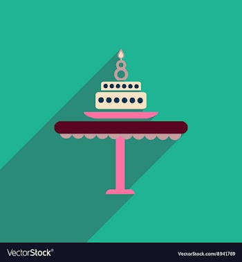 Flat icon with long shadow candle cake vector image