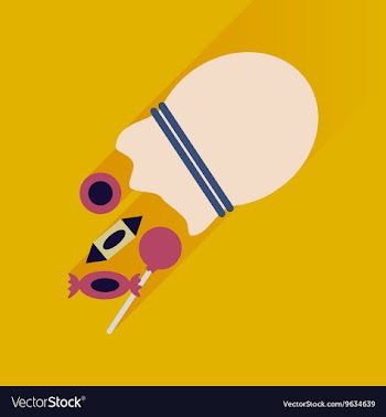 Flat icon with long shadow Candy in bag vector image