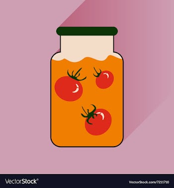 Flat icon with long shadow canned tomatoes vector image