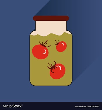 Flat icon with long shadow canned tomatoes vector image