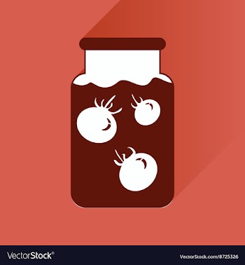 Flat icon with long shadow canned tomatoes vector image