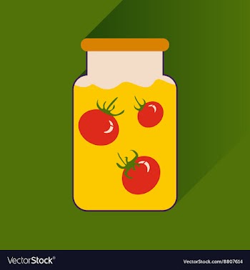 Flat icon with long shadow canned tomatoes vector image