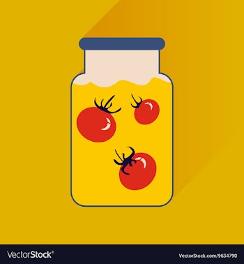 Flat icon with long shadow canned tomatoes vector image