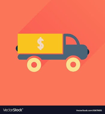 Flat icon with long shadow car transportation vector image