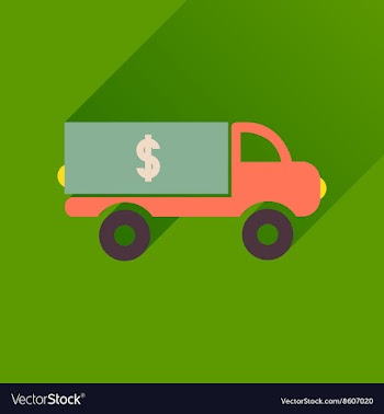 Flat icon with long shadow car transportation vector image