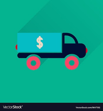 Flat icon with long shadow car transportation vector image